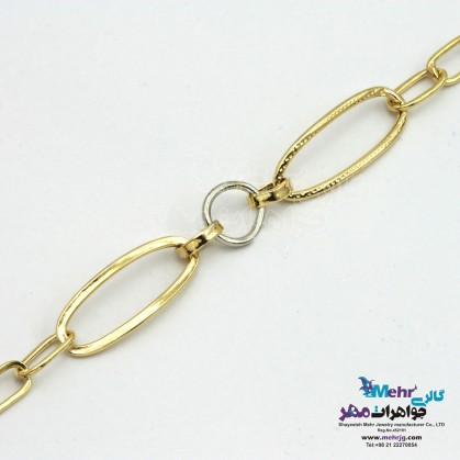دستبند طلا - طرح حلقه های تودرتو-MB1252